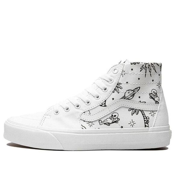 VANS MEN\'S 11.5 SK8 HI TAPERED UNIDENTIFIED U PAINT WHITE SKATE SHOES NIB